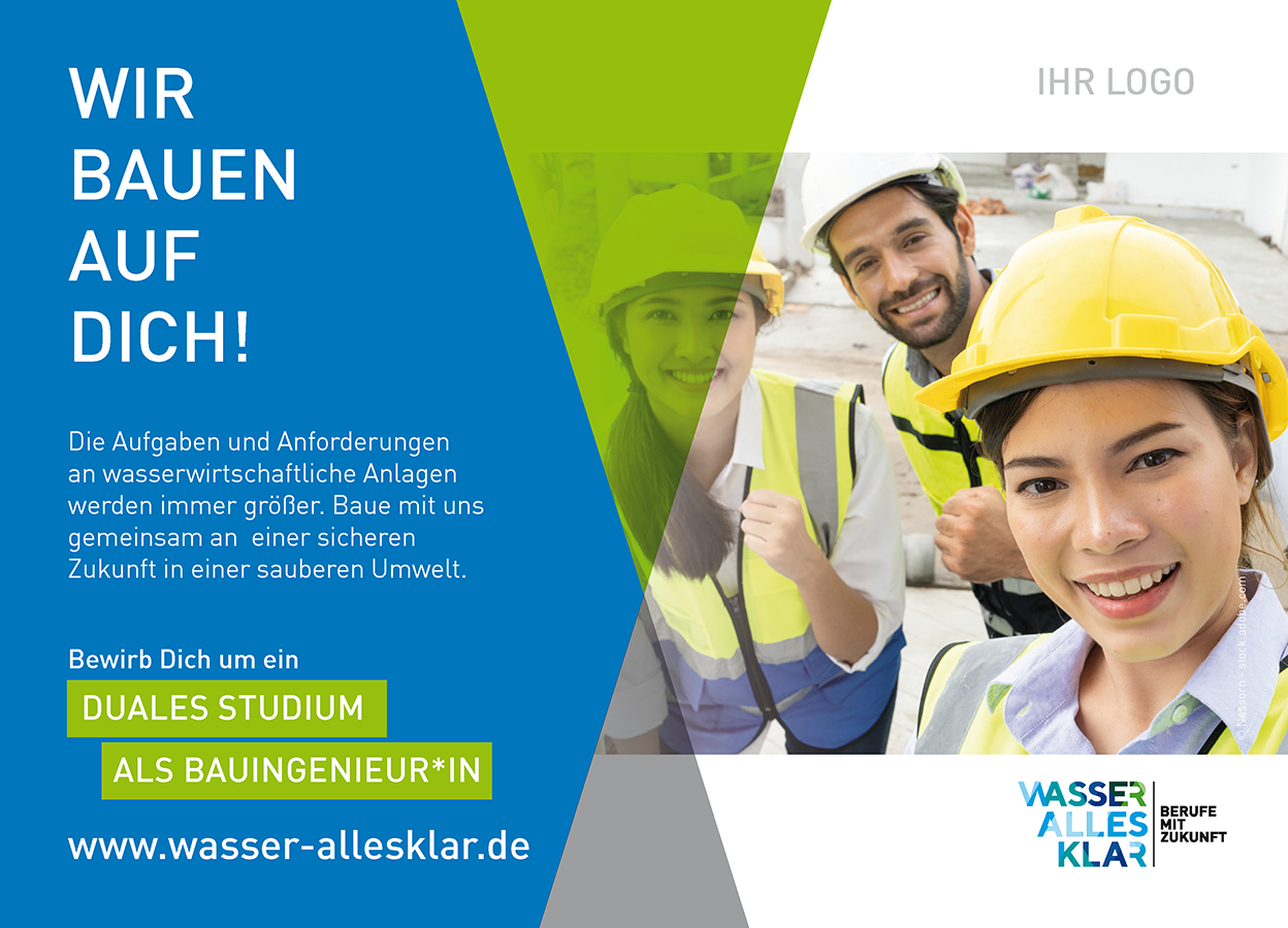 Wasser alles klar! Postkarte Duales Studium Bauingenieur*ìn - Motiv 2