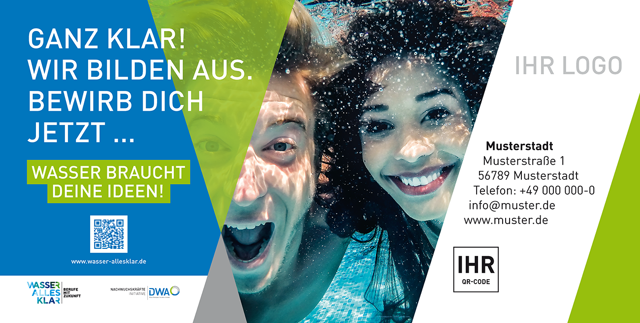Wasser alles klar! Zaunbanner "Wir bilden aus"