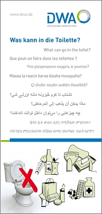 Was kann in die Toilette?  Flyer, 2016, offen A4, 12 Seiten