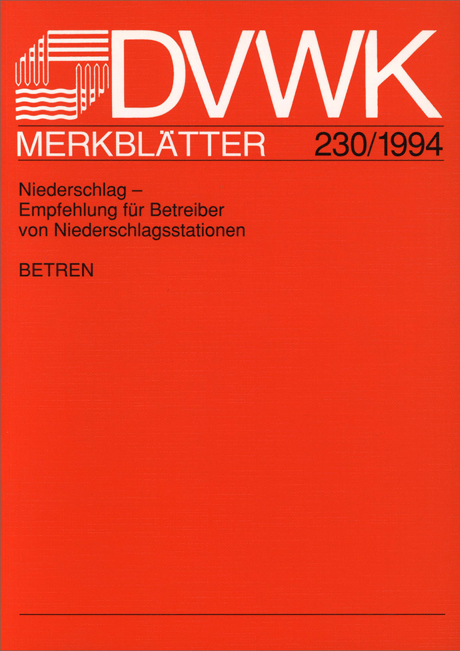 DVWK M-230 - Niederschlagstationen (1994)