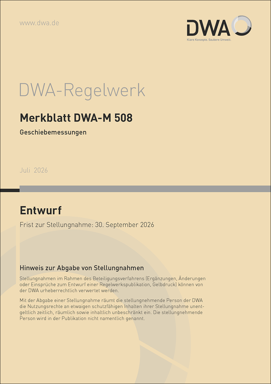 DWA-M 508 - Geschiebemessungen - Entwurf Juli 2026