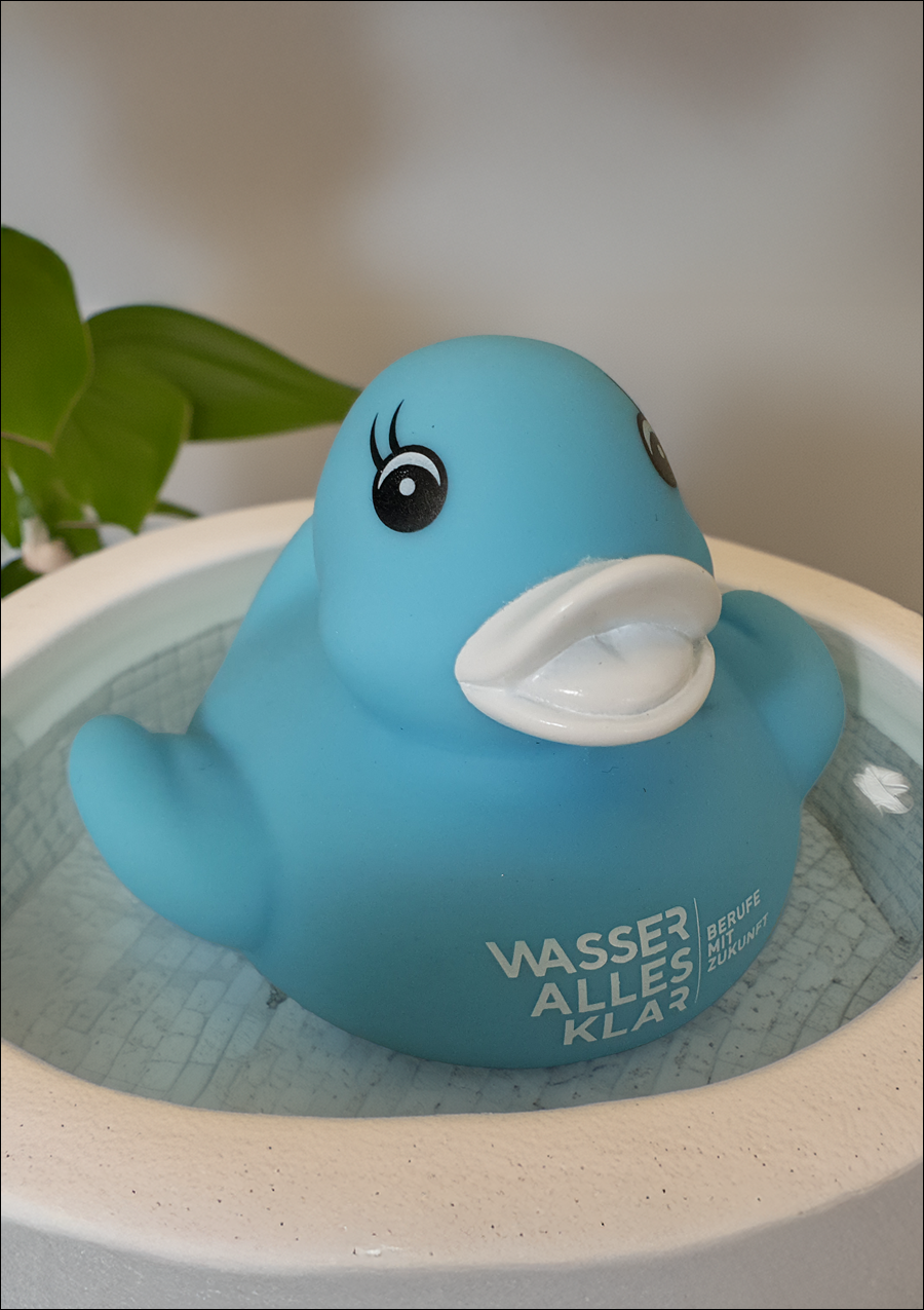 Nachwuchskräfteinitiative - Wasser alles klar! Quietscheente hellblau ca. 4,5 cm