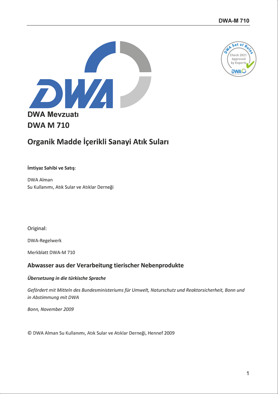 Guideline DWA-M 710 - Organik Madde Içerikli Sanayi Atik Sulari - December 2008 - check 2021 approved by experts