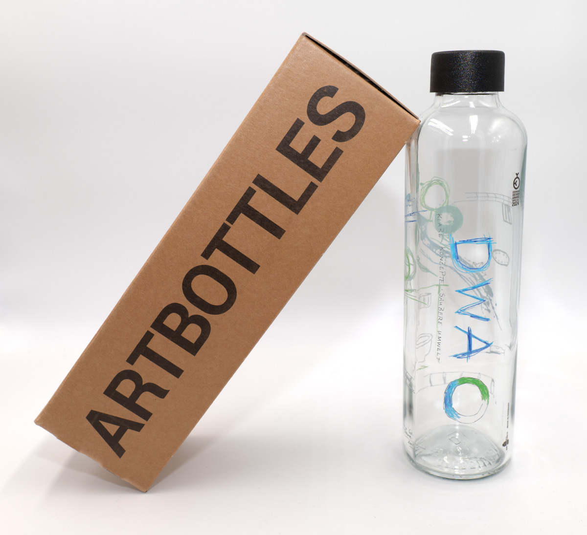 Artbottles Glasflasche mit DWA Logo