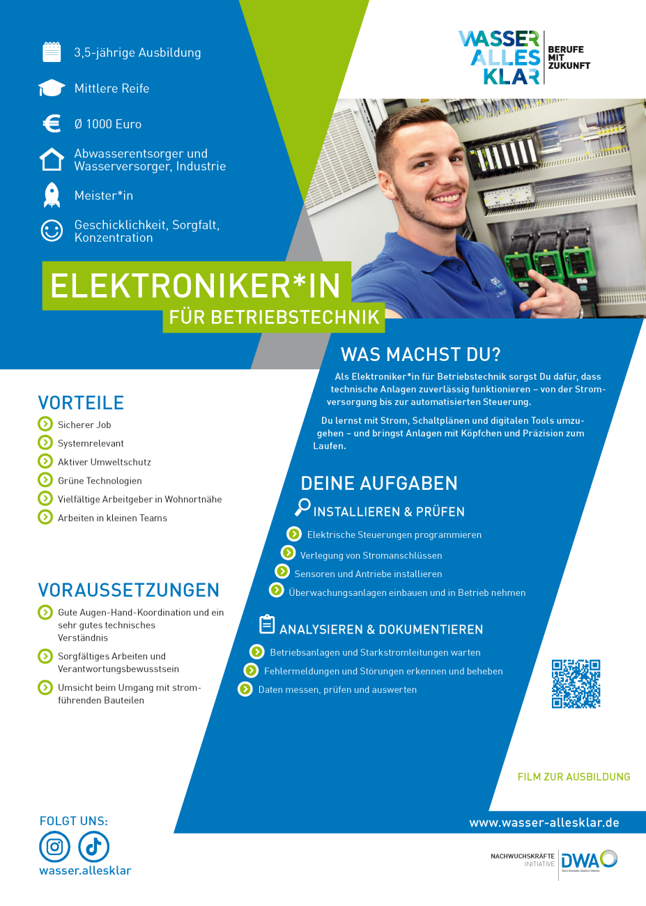 Factsheet zur Ausbildung Elektroniker-in Betriebstechnik