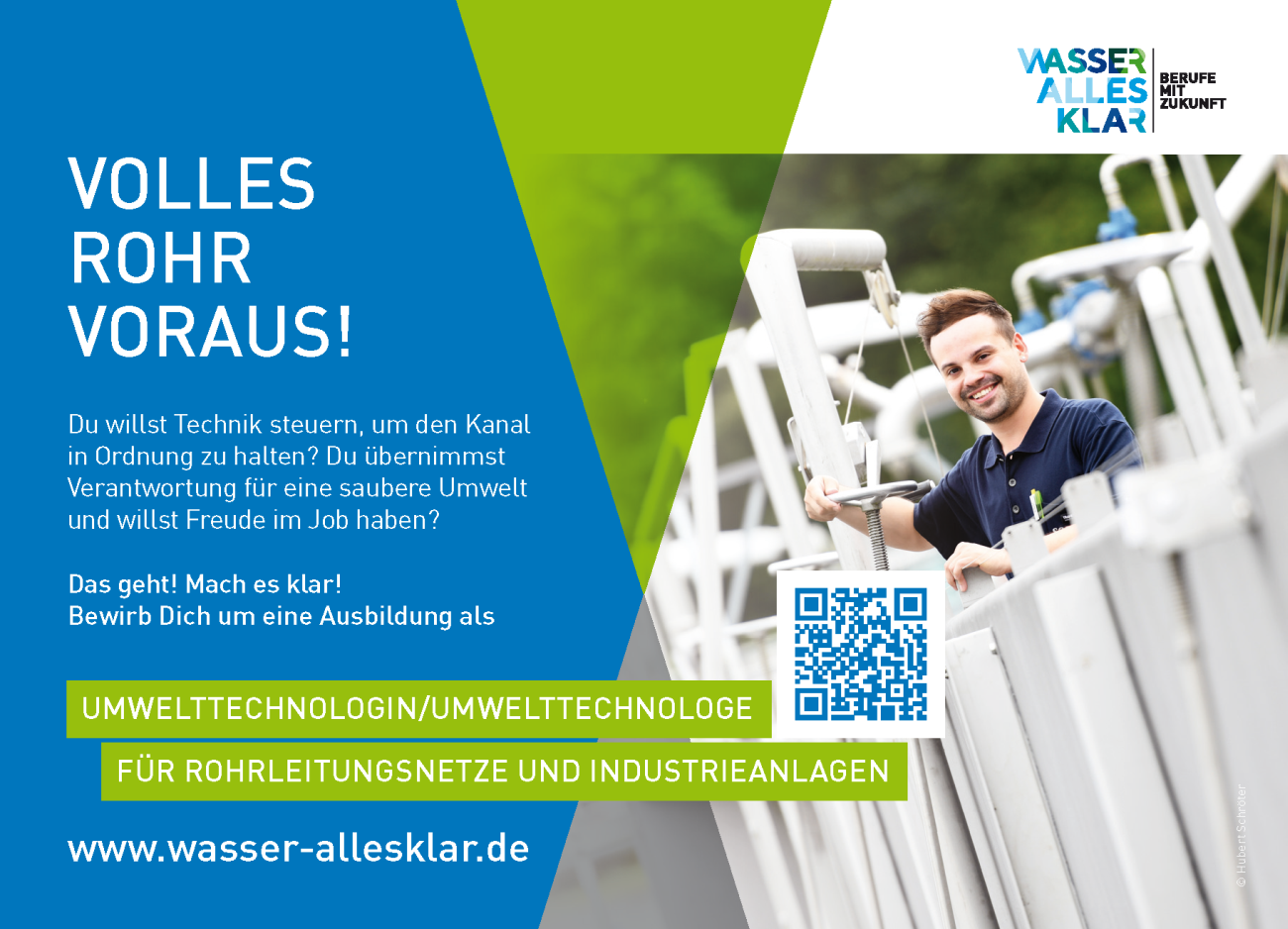 Nachwuchskräfteinitiative Wasser alles klar! Postkarte Rohrleitungsnetze Industrieanlagen, Motiv 2