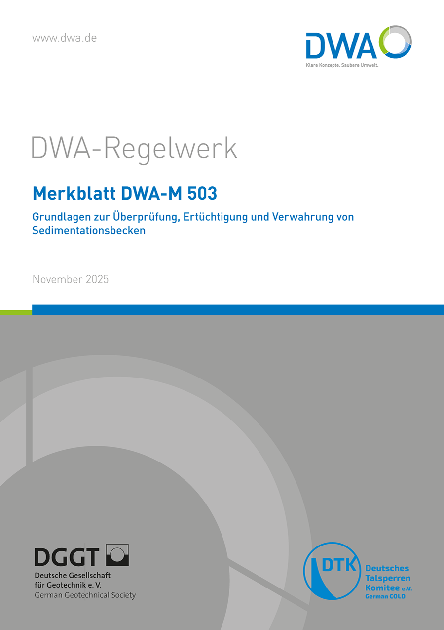 DWA-M 503 - Grundlagen zur Überprüfung, Ertüchtigung und Verwahrung von Sedimentationsbecken - November 2025