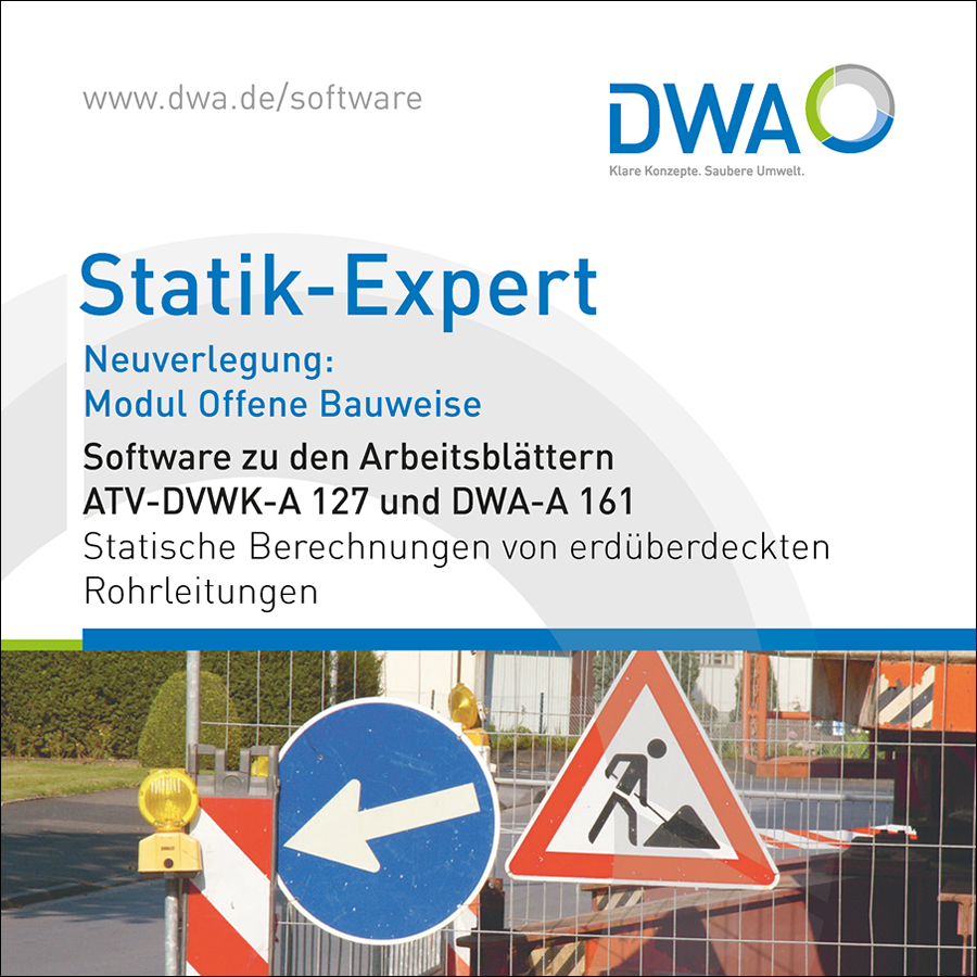 Statik-Expert - Profi-Edition, Modul Offene Bauweise (ATV-DVWK-A 127) zur statischen Berechnung von in Gräben oder in Dämmen verlegten Rohrleitungen aus allen im Arbeitsblatt behandelten Materialien - incl. 12 Monate Softwarepflege